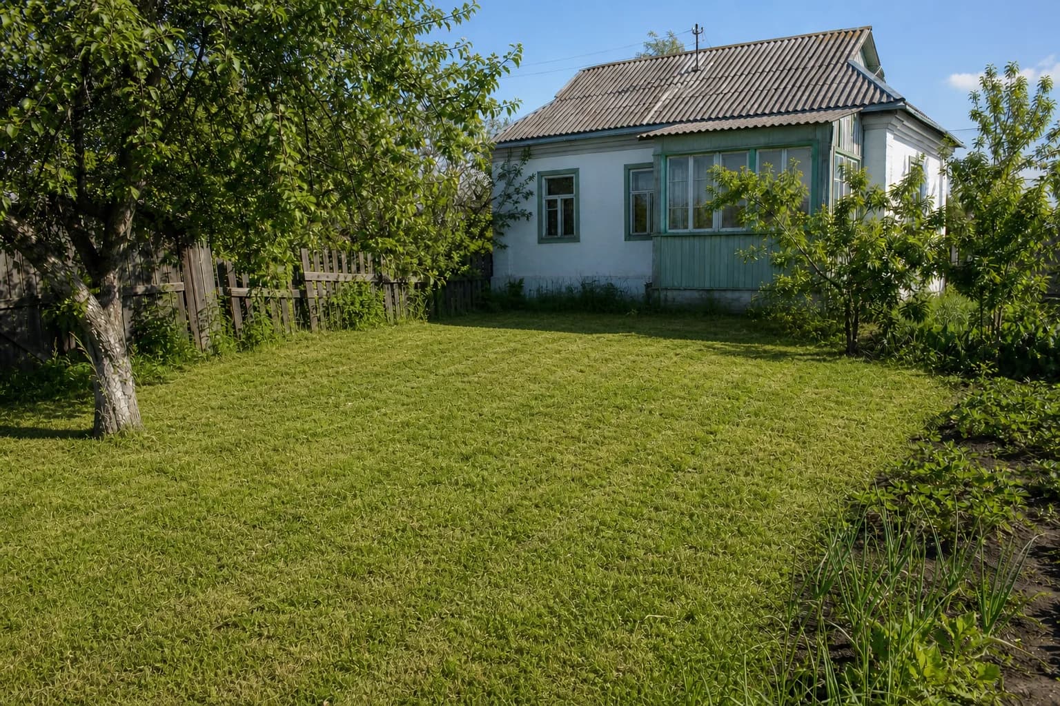Участок после ухода: трава аккуратно скошена